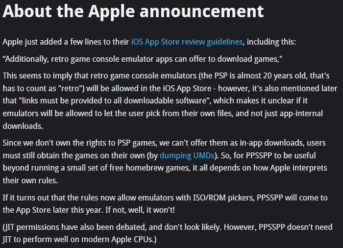 PSP模擬器開發(fā)者：PPSSPP計(jì)劃登陸蘋果商城
