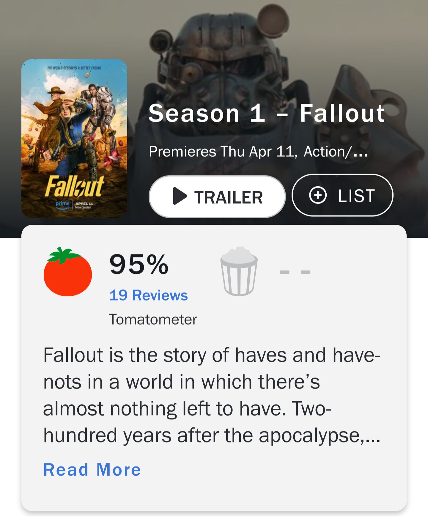 《輻射》真人劇口碑大爆！IGN 9分 爛番茄95%好評