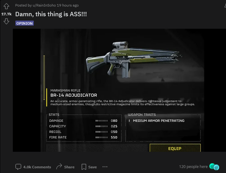 《絕地潛兵2》新通行證發(fā)布:新武器太垃圾引熱議