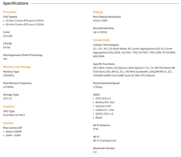 聯(lián)發(fā)科悄然上架天璣6300：主頻2.4GHz、高支持一億像素