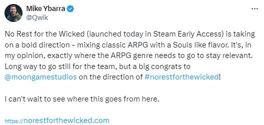 暴雪前總裁盛贊《惡意不息》 融合ARPG和類魂