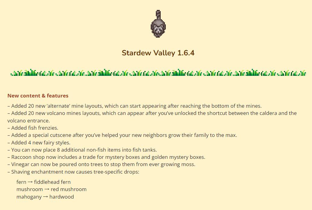 《星露谷物語》1.6.4版本更新上線 優(yōu)化中文翻譯