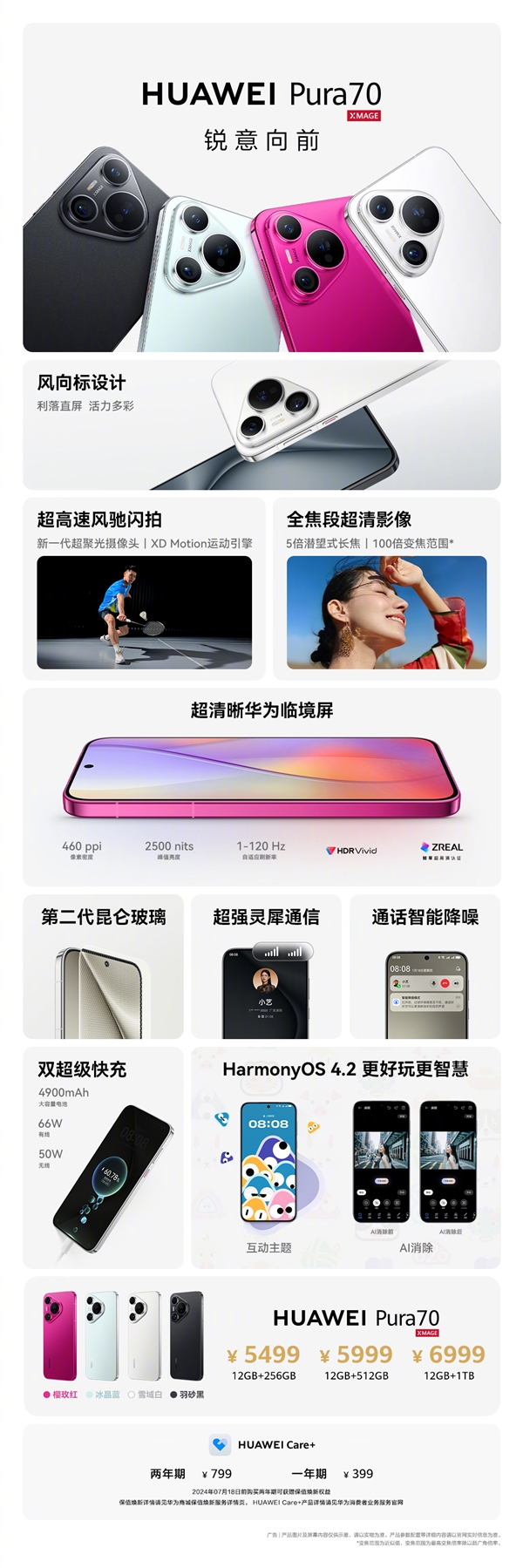 5499元起！華為Pura 70/Pro+正式開售：配置看懂