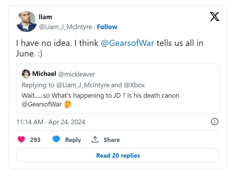 JD Fenix演員暗示《戰(zhàn)爭(zhēng)機(jī)器6》或于6月公布