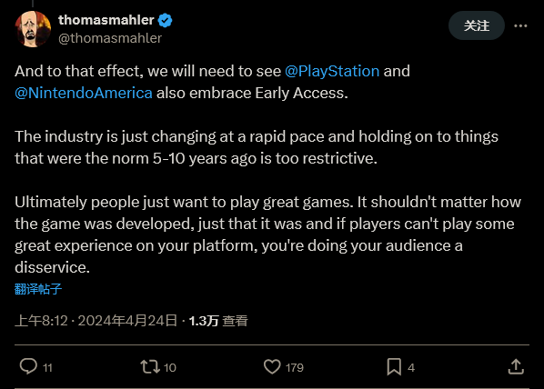 《惡意不息》總監(jiān)：更多游戲應(yīng)該推出搶先體驗(yàn)