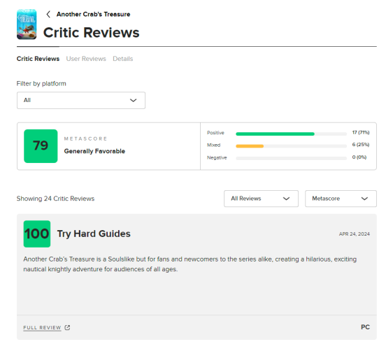 《蟹蟹尋寶奇遇》IGN&PC Gamer 雙8分