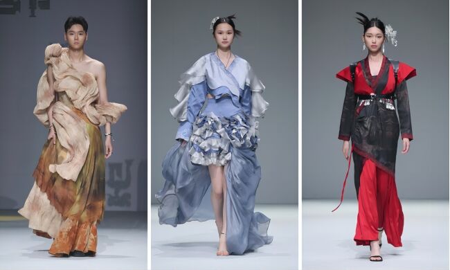 江漢大學(xué)時尚藝術(shù)系畢業(yè)生作品亮相中國國際大學(xué)生時裝周