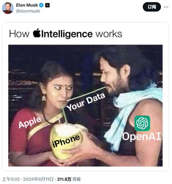 iOS 18與OpenAI合作引入AI！馬斯克怒了：將禁止蘋果設(shè)備