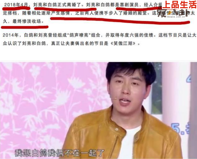 劉亮承認與白鴿離婚