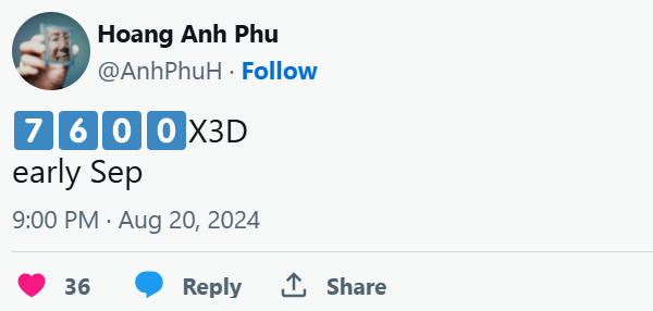 102MB緩存！銳龍5 7600X3D被曝9月發(fā)布：第一顆AM5 6核心游戲神U