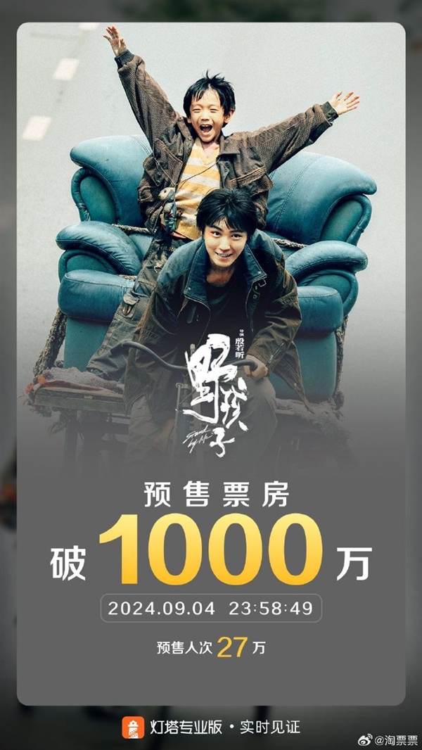 《野孩子》預(yù)售票房突破1000萬 成2024春節(jié)檔后快影片