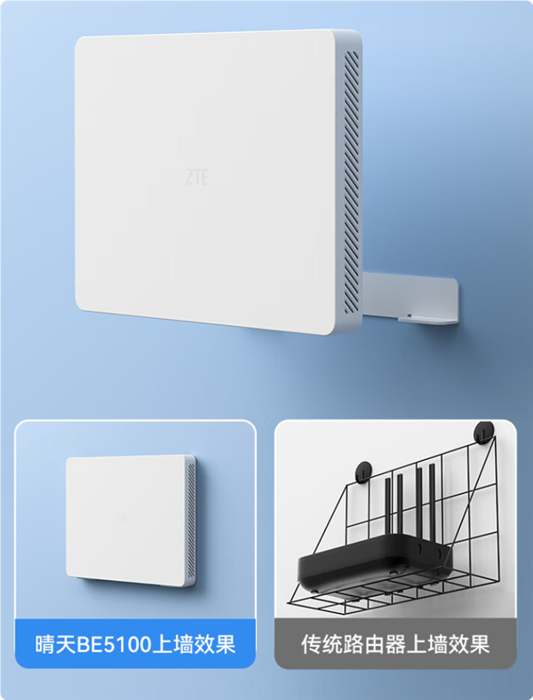 299元穿墻王！中興晴天BE5100墻面路由器來了：自研芯片 支持Wi-F7
