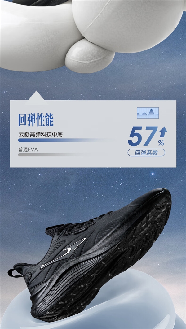 防潑鞋面：鴻星爾克流星跑鞋154元（官方百億補(bǔ)貼）