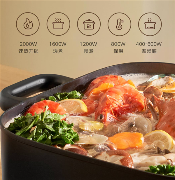 249元！米家多功能電火鍋6L眾籌開啟：2000W大火力+分體式鍋體