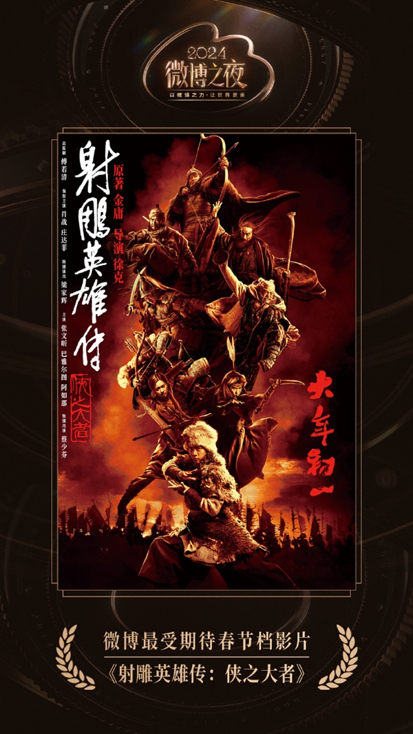 《射雕英雄傳：俠之大者》獲最受期待春節(jié)檔電影 肖戰(zhàn)版郭靖你期待嗎