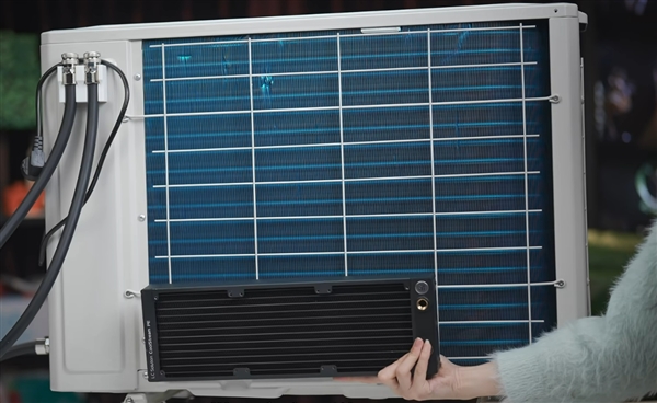 美女博主爆改家用空調外機給電腦降溫：散熱無敵了 RTX 5090絕配！