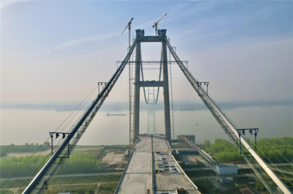 直徑約1米！武漢雙柳長江大橋主纜架設完成