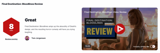 《死神來了6》IGN8分：荒謬的死亡設(shè)計又恐怖又搞笑